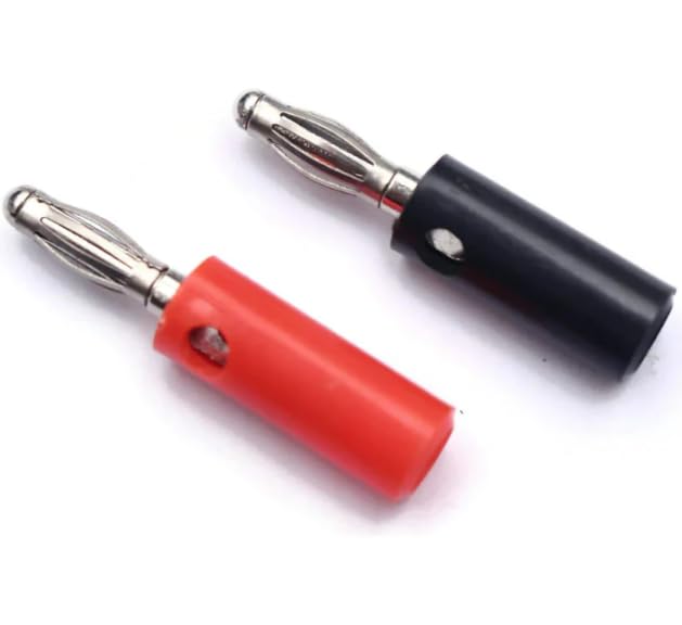 Generic Banana Male Plug Connector 4MM (Red & Black Pair) IBAT21618