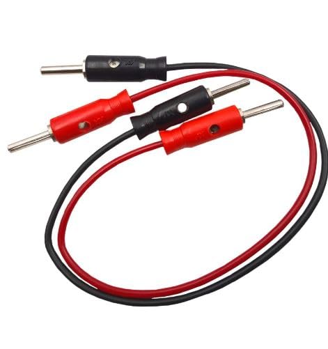 Male to Male Banana Connector Cable PAIR 4mm HEAVY DUTY COPPER Double Ended banana Connector Wire Testing (1 feet or 30 cm length) (Pack of 1) IBAT20025