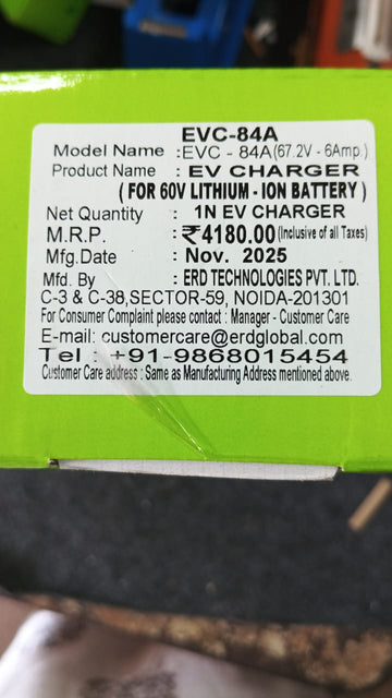 ERD 67.2v 6Amp Lithium 60V battery charger EVC-84A IBAT21195