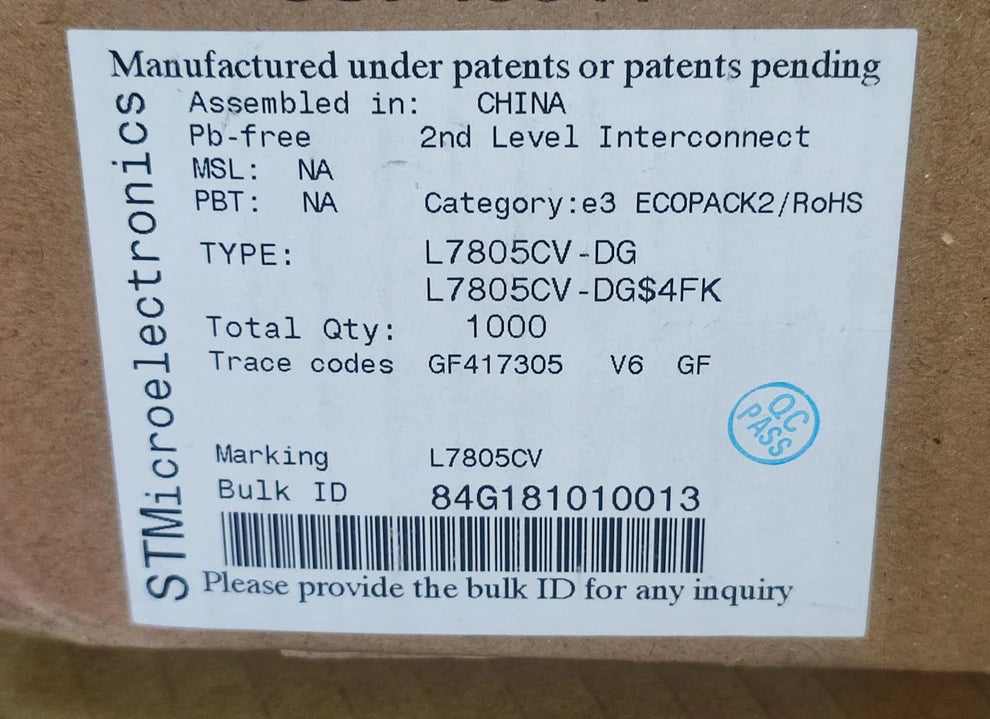 L7805CV-DG ST VOLTAGE REGULATOR TO-220 5V 1.5A