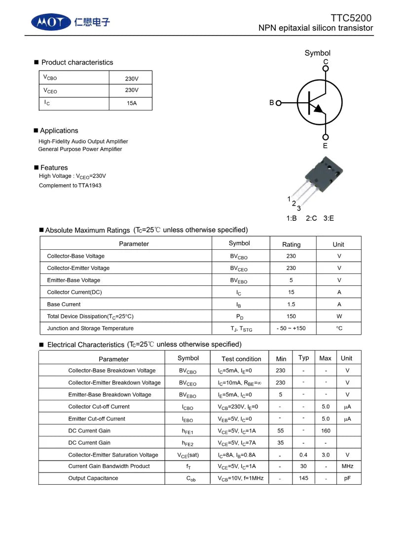 2SC5200 TRANSISTOR