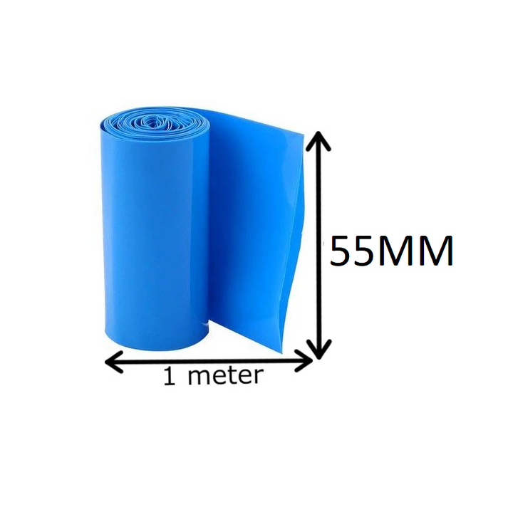 BLUE 55mm PVC Shrinkable TUBE for Battery Packaging 1meter IBAT21912