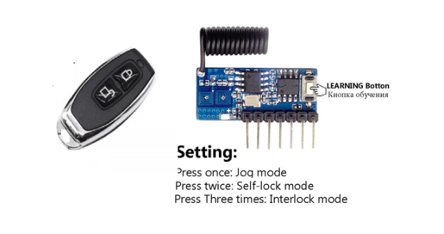 4 Channel Wireless RF Remote Controller with receiver Learning type