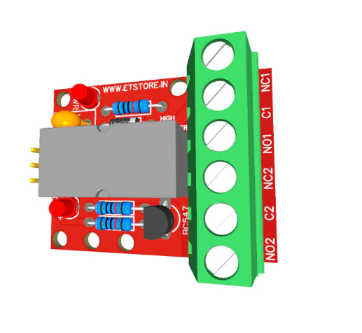 5V 2A DPDT Relay Module HIGH TRIGGER