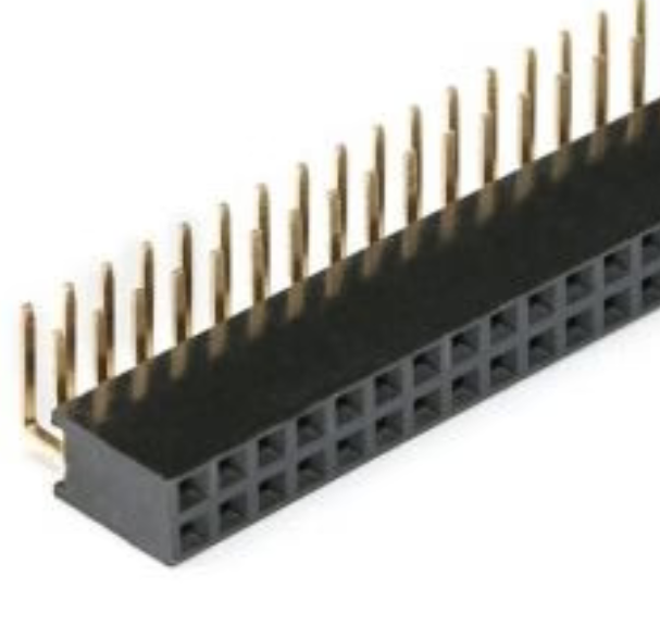 80 pin right angled Female Header Pitch 2.54mm 2x40 BRASS