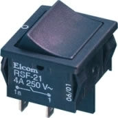 BLACK RSF-21 Rocker Switch ELCOM 4 PIN DPDT 4A 250V AC On Off RSF21 IBAT22064