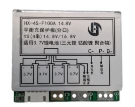 4S 14.8V 100A Lithium Battery Management System (BMS) with Protection Circuit  | HX-4S-F100A IBAT17204