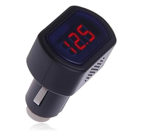 Mini Car LCD Battery Voltage Meter Monitor 12V Black IBAT21544
