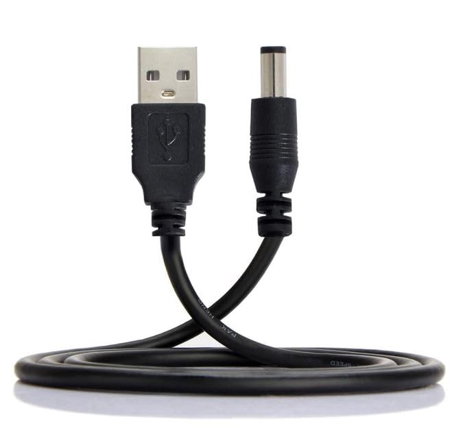 USB to DC Power Cable USB A to Male DC 5.5x2.5mm Power Charging Cable for Small Electronics and Devices IBAT20260