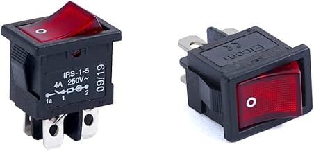 RED IRS-1-5 DPST Rocker Switch 4A 250V AC On Off ELCOM