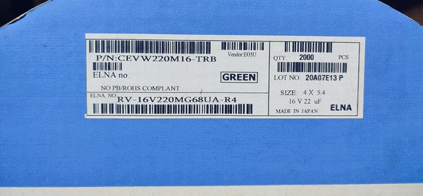22uf 16v ELNA 4x5.4mm CAPACITOR ELECTROLYTIC
