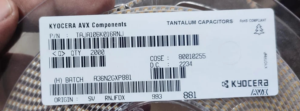10UF 16V CASE A tantalum SMD capacitor 106