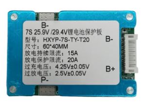 7S 25.9V 20A Li-ion Battery Management System (BMS) with JST Connector | HXYP-7S-TY-T20 IBAT17199