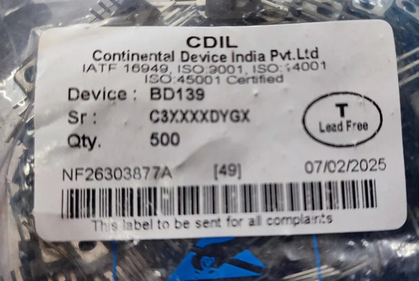 BD139 CDIL TRANSISTOR