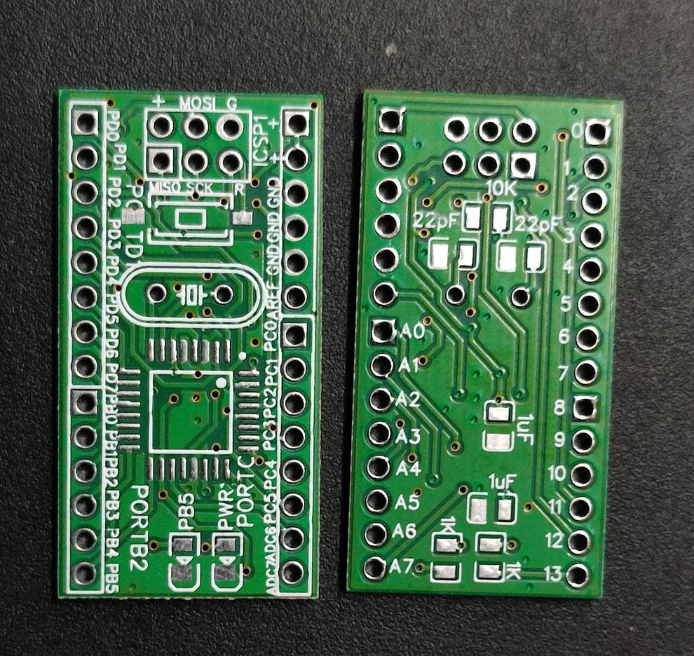 PCB FOR ATMEGA328 OR ATMEGA8 TQFP32 BREAKOUT BOARD
