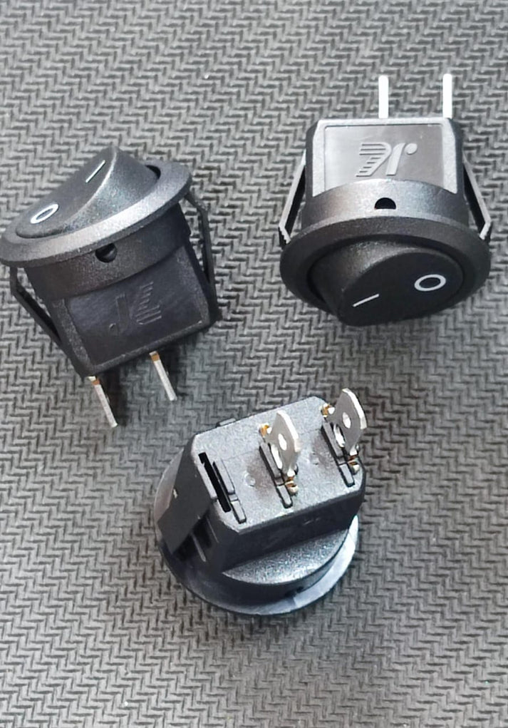 BLACK Rocker Switch Round 5A 250V AC SPST ON-OFF