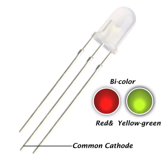 5mm BI COLOR LED RED GREEN COMMON CATHODE