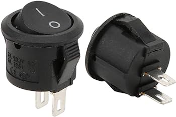 BLACK Rocker Switch Round 3A 250V AC SPST ON-OFF