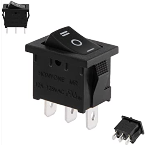 MRS-103 Rocker Switch 3 position 3 LEG SPDT 250V 6A On Off On