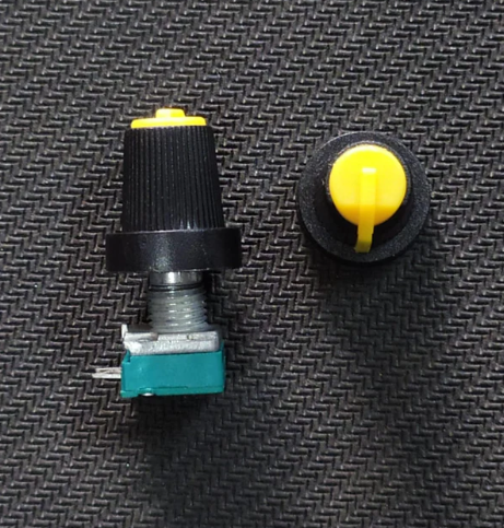 YELLOW Knob 6mm inner dia for sealed potentiometer
