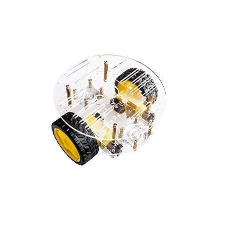 2WD Mini Round Double Deck Smart Robot Car Chassis DIY Kit IBAT10014