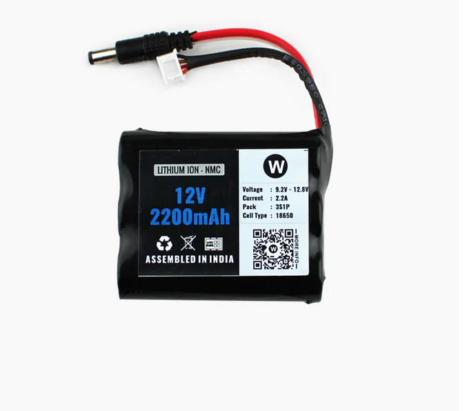 12V 1200mAh Rechargeable Lithium Battery Pack