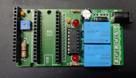 NANO BREAKOUT BOARD WITH LCD PORT AND RELAYS