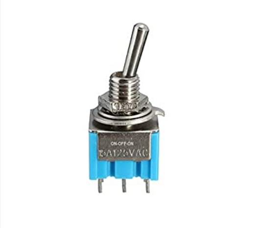 Toggle Switch 3 position ON-OFF-ON SPDT 125VAC 6A