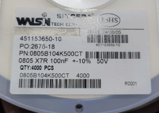 100NF SMD 0805 PACKAGE 100V Ceramic Capacitor 104