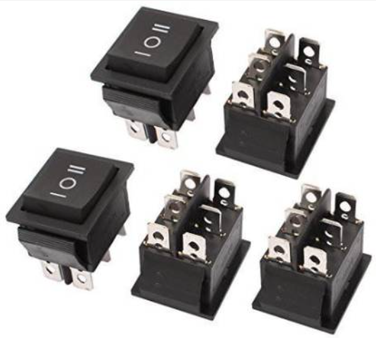 Rocker Switch 6 LEG 3P 3 Position On-Off-On Toggle Wiring Boat  250V 4A 20MM*15MM