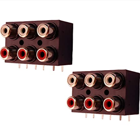 6 PIN RCA Covered Female A/V Concentric Jack Socket
