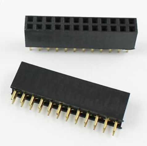 24pin pitch 2.54mm double row stright female pin header strip PCB connector 2x12