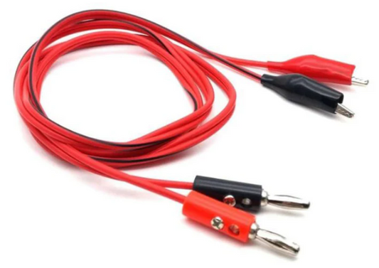 Banana Plug jack to Crocodile Clip Lead Cable Pair 1 Meter