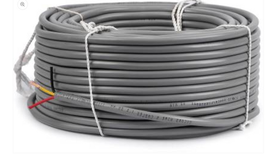 2 Core Round Cable 1 Meter Wire GREY 7/.0060 (7/38)