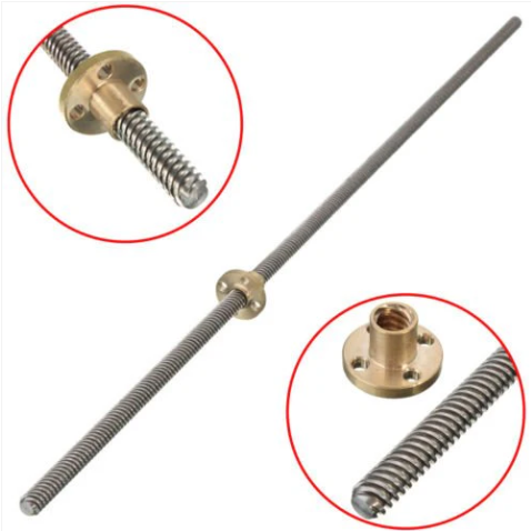 T8 ROD 300mm Lead Screw 8mm Thread 8mm Pitch Lead Screw with Copper Nut