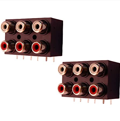 6 PIN RCA Female A/V Concentric Jack Socket