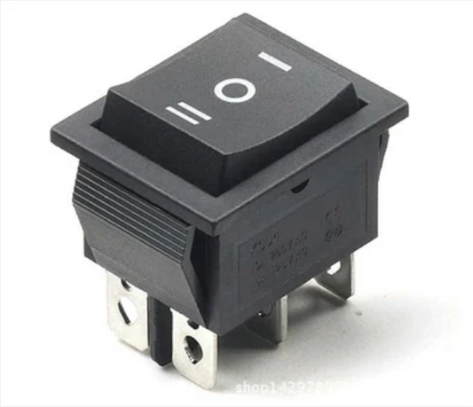 DPDT Rocker Switch 3 Position 6Pin 16A 250V AC  Switch  Button Latching On-Off-on SE 287