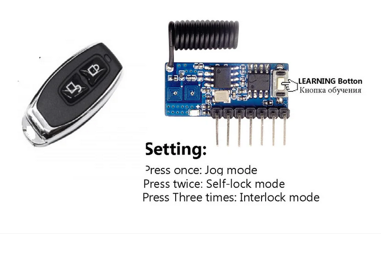 4 Channel Wireless RF Remote Controller with receiver