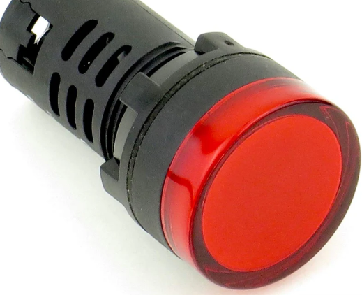 RED LED INDICATOR LIGHT 220V AC 22MM 28MM DIA