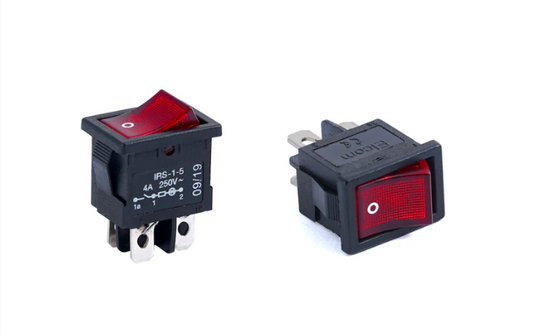 GREEN IRS-1-5 DPST Rocker Switch 4A 250V AC On Off  ELCOM
