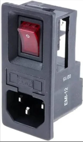 EMI-12 AC PLUG WITH FUSE AND INDICATOR SWITCH 4A ELCOM EMI12