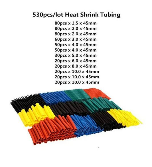 530pcs Heat Shrink Tube Insulation Assorted kit  45mm length