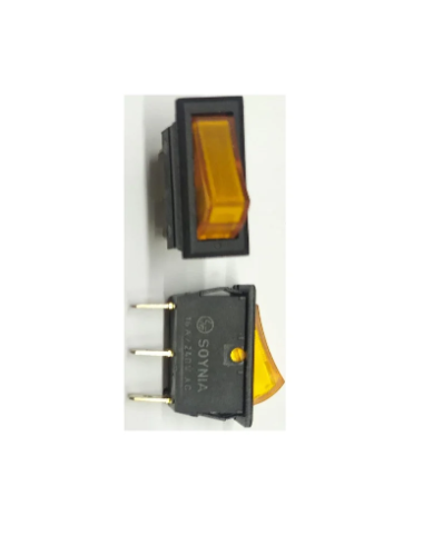 LED ROCKER SWITCH 3 LEG 250V 16A YELLOW 30MM*14MM