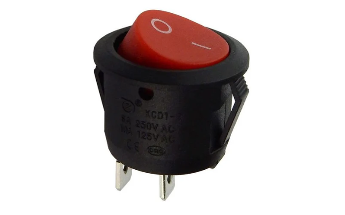 Red Rocker Switch Round 3A 250V AC SPST ON-OFF