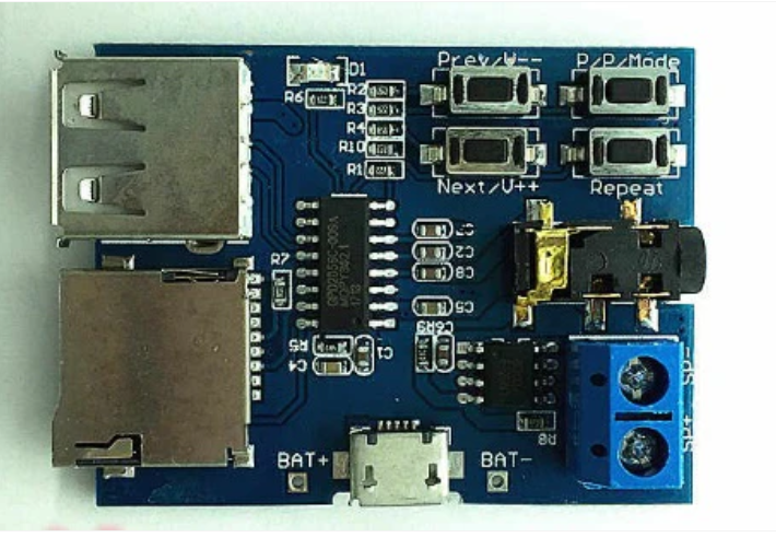Non-Destructive MP3 Decoding Board with Self-Powered TF Card U Disk Decoded Player Module IBAT10151