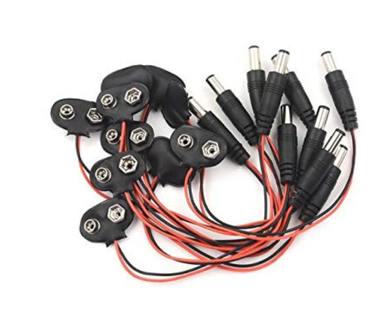 9V DC Battery Power Cable Male Clip T-type Connector for Arduino