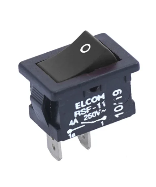 BLACK RSF-11 Rocker Switch SPST 4A 250V AC On Off  ELCOM