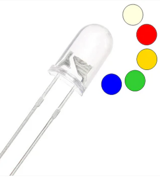 BLUE LED 3mm Transparent Round Clear EVERLIGHT