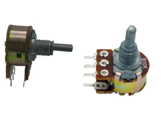 ELCON 100K OHM DUAL potentiometer Rotary POT WITH METAL SHAFT