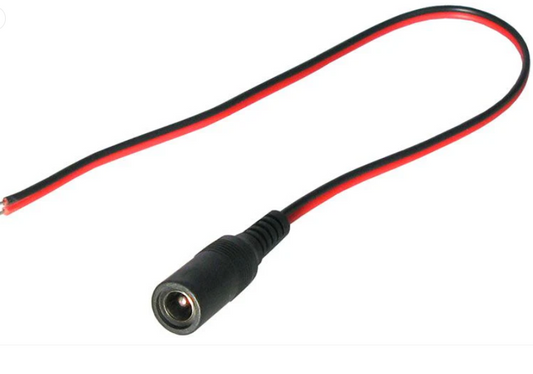 Female DC jack connector with 20 cm wire